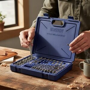 Irwin Hanson Master Extractor Set Blue Good Cobalt Drill Bit Bolt Remover